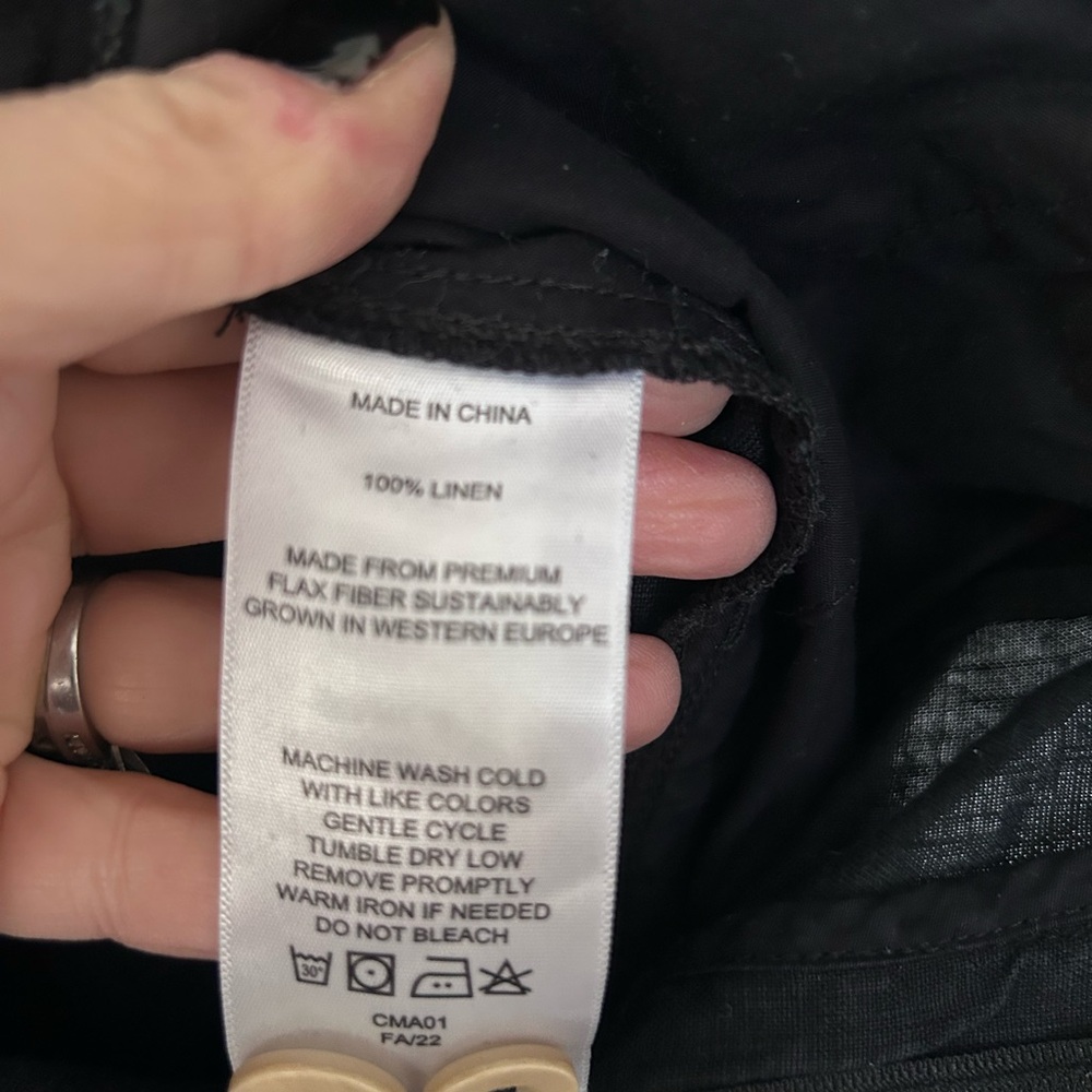 QUINCE BLACK LINEN JOGGERS SIZE SMALL - Picture 7 of 9